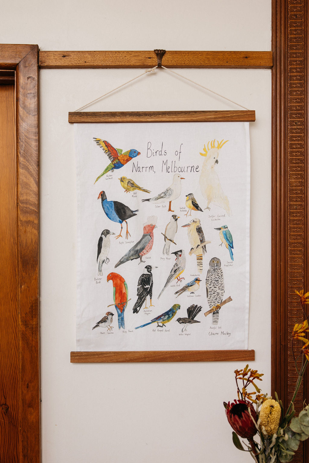 For Rueben - A Tea Towel ~ Birds Of Narrm, (Melbourne)